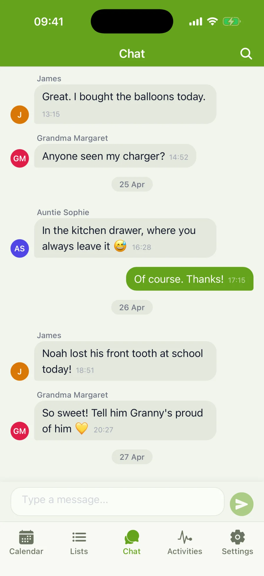 Private family chat